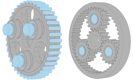 Comparison of planetary gear and cycloidal gear