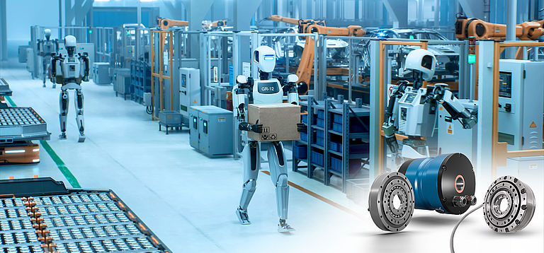 Spielfreie, kompakte und digitale Wellgetriebe und Aktuatoren von Nabtesco für die Gelenke humanoider Roboter.